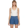 CHLOÉ CHLOE OFF-WHITE LACE RIBBED TANK TOP