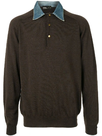 Kolor Sweatshirt Mit Kontrastkragen In Brown