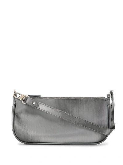 By Far Rachel Silver Leather Shoulder Bag In Grey