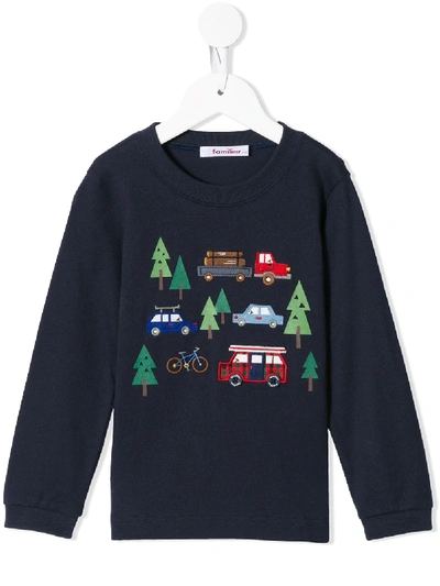 Familiar Kids' Tree Print Sweatshirt In Blue