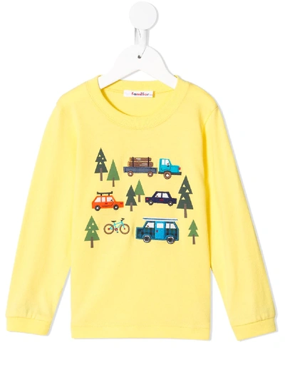 Familiar Kids' Trees Print Sweatshirt In Yellow