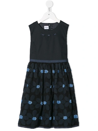 Familiar Kids' Sleeveless Floral Dress In Blue