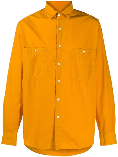 Aspesi Patch Pocket Shirt In Orange