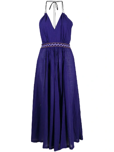 Forte Forte Halterneck Midi Dress In Blue