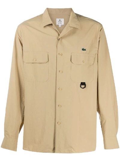 Lacoste Live Safari Inspired Shirt In Neutrals