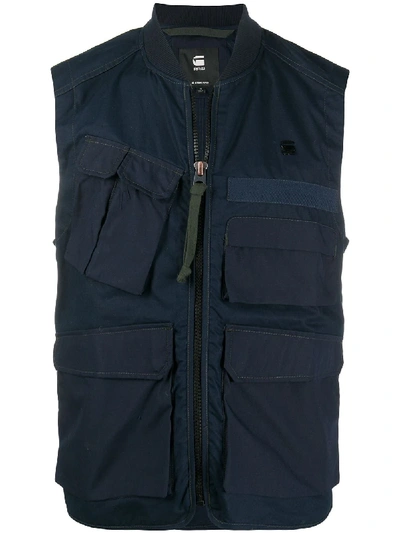 G-star Raw Utility Bodywarmer Waistcoat In Blue