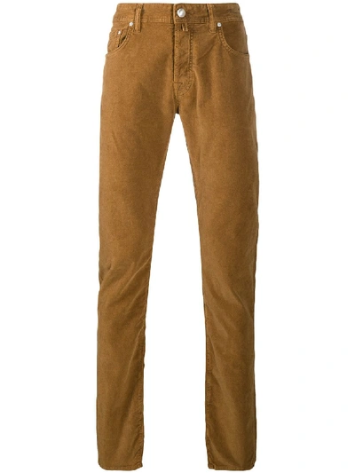 Jacob Cohen Ribbed Straight-leg Jeans In Brown