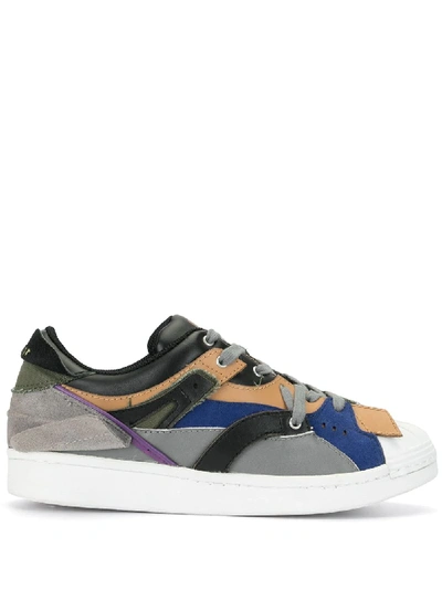 Kolor Colour-block Low-top Sneakers In Green