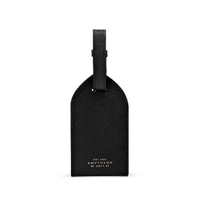 Smythson Panama Luggage Tag In Black