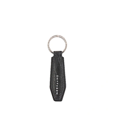 Smythson Wilde Medium Keyring In Black