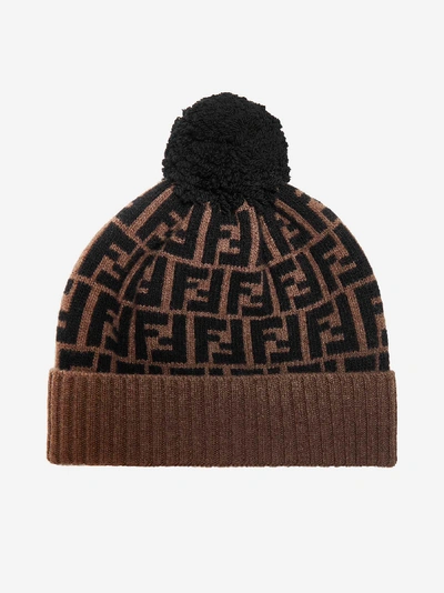 Fendi Ff Logo Wool Beanie