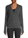 Saks Fifth Avenue V-neck Cashmere Cardigan Sweater In Dark Grey