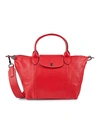 Longchamp Leather Crossbody In Red