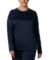 Columbia Plus Size Pfg Tidal Tee Ii Omni-shade T-shirt In Collegiate Navy