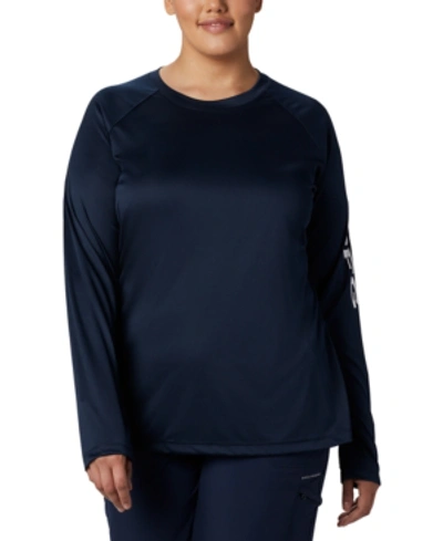 Columbia Plus Size Pfg Tidal Tee Ii Omni-shade T-shirt In Collegiate Navy
