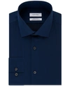 Calvin Klein Steel Men's Slim-fit Non-iron Performance Spread Collar Herringbone Dress Shirt In Blue Velvet