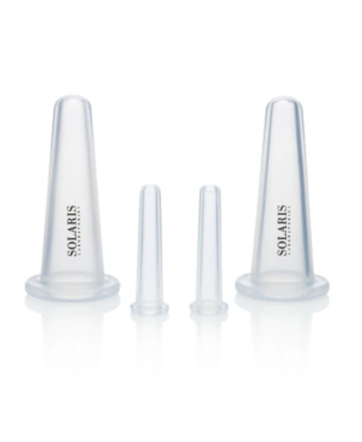 Solaris Laboratories Ny Facial Cupping Massage 4 Piece Set In Transparent Silicone