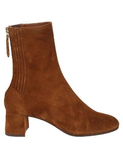 Aquazzura Camel Brown Saint Honore 50 Suede Ankle Boots