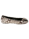 Tory Burch Minnie Leather Ballet Flats In Warm Rock