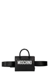 MOSCHINO LEATHER BELT BAG WITH LOGO,11448569