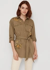 LAUREN RALPH LAUREN FLORAL BELTED COTTON SHIRT,0043595826