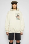 ACNE STUDIOS Dog-patch hooded sweatshirt Warm white