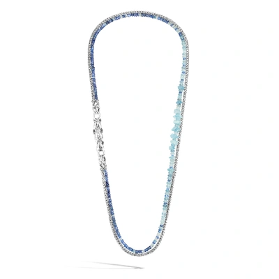 John Hardy Asli Classic Chain Link Double Row Necklace In Aquamarine