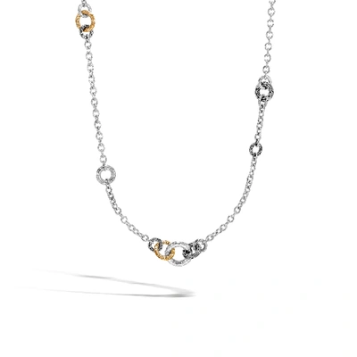John Hardy Classic Chain Link Sautoir Necklace, Silver, Hammered Gold In Sterling Silver And 18k Gold