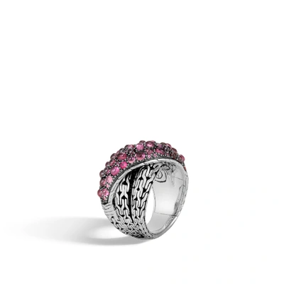 John Hardy Classic Chain Overlap Ring In London Blue Topaz