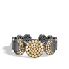 JOHN HARDY DOT MOON PHASE FLEX CUFF BRACELET, BLACKENED HAMMERED SILVER, 18K,CZ30004BRD