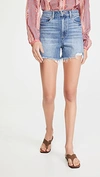 Paige Dani High-waisted Denim Shorts In Leela Destructed