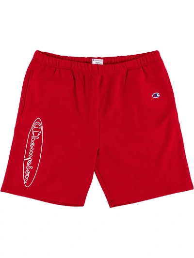 Palace X Champion Shorts In Red