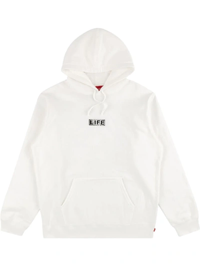 Supreme 'life' Kapuzenpullover In White