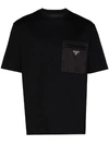 Prada Jersey And Re-nylon T-shirt In Black
