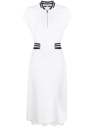 Karl Lagerfeld Cady Tennid Midi Dress In White