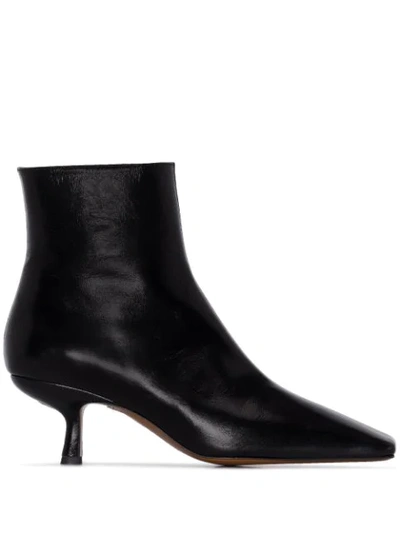 By Far Lange Leather Ankle Boots In Black