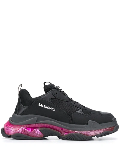 Balenciaga Triple S Clear Sole Trainers In Black