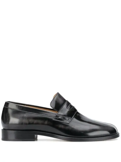 Maison Margiela Tabi Advocate Split-toe Leather Penny Loafers In Black