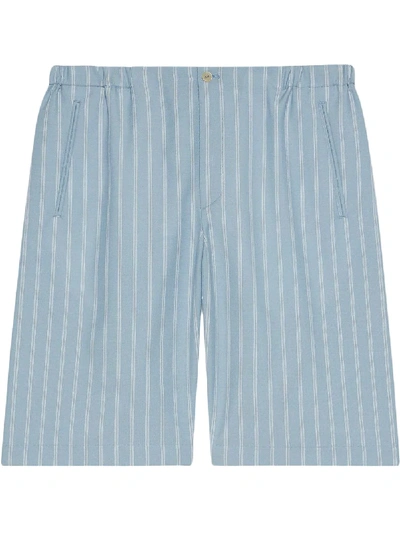 Gucci Pinstripe Tailored Shorts In Blue