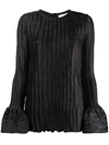JW ANDERSON BELL SLEEVE RIBBED BLOUSE