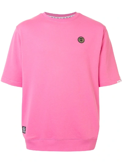 Aape By A Bathing Ape Logo Embroidered T-shirt In Pink