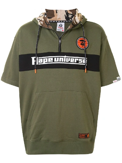 Aape By A Bathing Ape Logo刺绣连帽衫 In Green