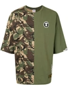 AAPE BY A BATHING APE CAMOUFLAGE CONTRAST T-SHIRT