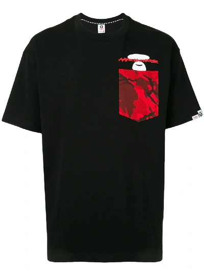 Aape By A Bathing Ape Camo-pocket T-shirt In Black