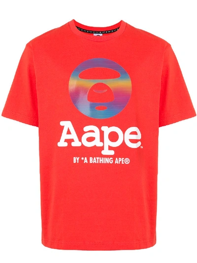 Aape By A Bathing Ape Logo印花t恤 In Red