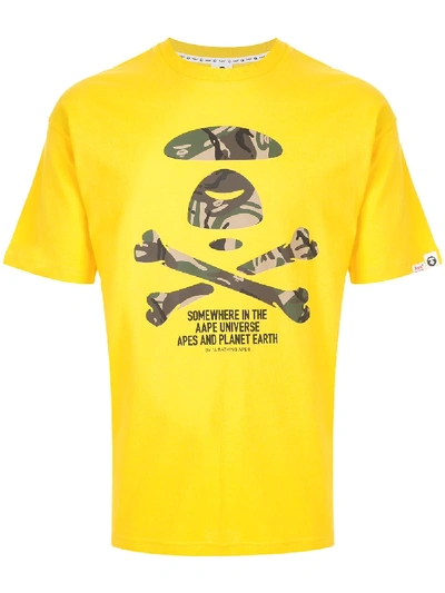 Aape By A Bathing Ape Crossbone T-shirt In Yellow