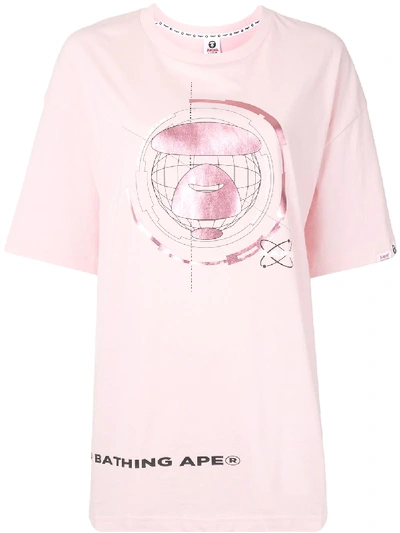 Aape By A Bathing Ape Oversize Logo Print T-shirt In Pink