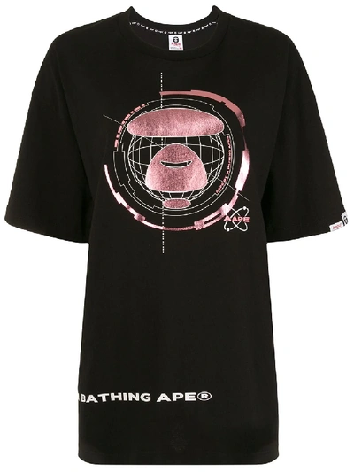 Aape By A Bathing Ape Logo印花短袖t恤 In Black