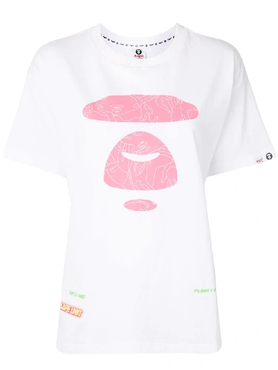Aape By A Bathing Ape Short Sleeve Printed Logo T-shirt In White