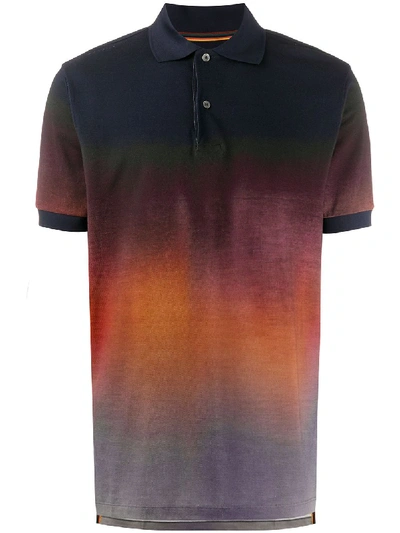 Paul Smith Sunset-ombré Polo Shirt In Blue ModeSens